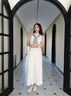 TOMMY HILFIGER【無(wú)袖百褶】25夏季女度假風(fēng)收腰鑲邊長(cháng)裙POLO裙連衣裙45167 白色YBL L 曬單實(shí)拍圖
