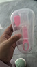 hihidefriends嬰兒滴管喂藥器寶寶喂水幼兒吃吸藥小孩針管式注射器兒童硅膠 粉色喂藥器+滴管+吸管刷 曬單實拍圖