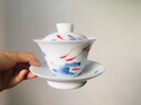 境坊間純手繪墨畫魚戲三才蓋碗茶杯中國風(fēng)白瓷單茶碗帶蓋三炮臺功夫茶具 墨畫魚戲逸雅三才蓋碗 曬單實(shí)拍圖