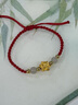 中國(guó)黃金（CHINA GOLD）蓮花黃金手鏈女足金轉(zhuǎn)運(yùn)珠紅繩手鏈七夕情人節(jié)禮物送女友老婆生日 足金蓮花和田玉手鏈+禮盒證書(shū) 曬單實(shí)拍圖