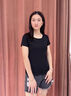 FOX.G短袖女t恤白色打底衫圓領(lǐng)衣服女裝內(nèi)搭純欲風(fēng)黑色上衣半袖新款 莫代爾圓領(lǐng)修身短袖t恤黑色 M 【建議105斤以內(nèi)】 曬單實拍圖