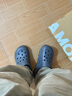 AMOJI日本線(xiàn)下潮牌洞洞鞋男女涼鞋拖鞋沙灘鞋厚底外穿防滑情侶夏季新款 灰色 Grey 40.5 (250mm) 曬單實(shí)拍圖
