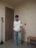 肯奈迪棉質(zhì)簡約短袖T恤男生2025新款重磅寬松夏季三杠男款上衣圓領(lǐng)落肩 白色-棉質(zhì)短袖T恤-三杠袖 2XL 【170-180cm】 曬單實(shí)拍圖