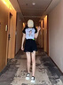 FSHE黑色毛邊破洞牛仔短褲女高腰夏季薄款2025新款顯瘦辣妹a字熱褲子 黑灰[綠標破洞]  L_[105-115斤] 曬單實拍圖
