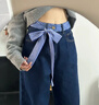 漫蔻依2025年春秋夏季新款高腰復古闊腿牛仔褲女新款設計感寬松顯瘦小眾 復古藍【高質(zhì)量】 M 曬單實(shí)拍圖