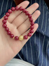 ALLOVE轉(zhuǎn)運(yùn)珠黃金手鏈女銅錢(qián)珠朱砂手串首飾生日禮物送女朋友老婆紀(jì)念日 曬單實(shí)拍圖