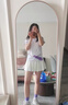 尚帛錦羽毛球服套裝速干透氣短袖球衣男女羽毛球訓練服排球運動(dòng)隊服定制 1820女款白色+3908紫裙褲 XL 曬單實(shí)拍圖