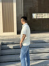 浪登[涼感冰絲]短袖T恤男士夏季新款商務(wù)休閑百搭翻領(lǐng)保羅衫 米黃色 -修身版 L 曬單實(shí)拍圖