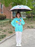 心楠三麗鷗HelloKitty雨傘女晴雨兩用高顏值可愛學(xué)生遮陽傘kt貓?zhí)杺?紅傘柄kt貓格子邊傘 8骨 曬單實(shí)拍圖