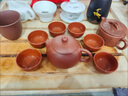 大紫砂茶杯功夫茶具茶碗套裝純手工制作朱泥品茗杯陶瓷杯清倉(cāng)特價(jià) 大號(hào)棕色(50cc） 6個(gè)裝 曬單實(shí)拍圖