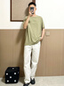 Calvin Klein內衣25春夏新款男士刺繡純棉ck可外穿睡衣短袖T恤家居服NM2748 SQE-淺棕茶 L 曬單實(shí)拍圖