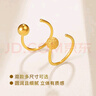 中國(guó)黃金（CHINA GOLD）金豆豆黃金耳圈女足金彎鉤耳飾養(yǎng)耳洞七夕情人節(jié)禮物送女朋友老婆 足金小光珠耳圈3mm【紀(jì)念品】 曬單實(shí)拍圖