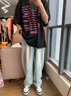 維啟安牛仔褲男天絲垂感夏季薄款2025新款復(fù)古寬松直筒冰絲闊腿休閑褲子 SS-8022懷舊藍(lán) L 115-130斤 曬單實(shí)拍圖