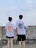MDlila《2件裝》情侶裝夏季短袖t恤套裝2025新款一男一女寬松半袖衣服 男白+女白 L 男+女M 曬單實(shí)拍圖