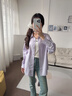 香影【黑科技防曬襯衫】襯衣女長(cháng)袖2025夏裝新款香芋紫色薄款外套 紫色 M 160/84A/95-110斤 曬單實(shí)拍圖