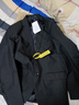 花花公子（PLAYBOY）西服外套男輕熟風套裝修身單西休閑商務正裝職業(yè)加大碼伴郎西裝 黑色兩扣西服+領帶 2XL 曬單實拍圖