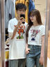 MDlila尼克朱迪情侶裝夏季短袖t恤套裝2025新款一男一女學(xué)生寬松半袖 男灰綠+女灰綠《2件價》 XL 男+女M 曬單實拍圖