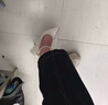 達芙妮法式綢緞婚鞋氣質(zhì)新娘伴娘鞋日?？纱┘毟扇硕Y高跟鞋 米白 35  曬單實(shí)拍圖