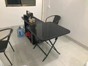 博曄桌子折疊出租房家用餐桌簡易飯桌圓桌小戶型網(wǎng)紅水紋玻璃陽臺(tái)茶桌 60水波紋方桌-黑架 單桌 曬單實(shí)拍圖