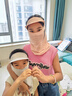 京厽兒童防曬口罩女孩臉護頸面罩夏季遮陽(yáng)紫外線(xiàn)騎行冰絲帽檐 櫻花粉UPF 50+ 曬單實(shí)拍圖