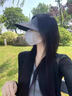 唐獅;TONLION無痕遮陽帽無感一體防曬帽女夏季防紫外線可折疊超輕空頂太陽帽子 黑色 曬單實拍圖