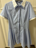 UR春季新款女裝撞色條紋Polo領(lǐng)短袖連衣裙UYU750001 藍色條紋 XL 曬單實(shí)拍圖