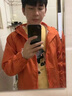 安初夏春秋外套男士連帽沖鋒衣新款潮流百搭微寬松痞帥工裝防曬夾克男 橘紅色【連帽款】 M 建議90-115斤 曬單實(shí)拍圖