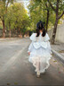 安妮優(yōu)兒（Anneyol）女童春秋季艾莎公主裙2025新款兒童小女孩蓬蓬紗蛋糕裙愛莎連衣裙 粉紅色 120 曬單實(shí)拍圖