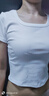 花語(yǔ)志正肩短袖女t恤顯瘦夏季女裝2025新款棉質(zhì)潮流上衣純欲風(fēng)辣妹半袖 正肩短袖U領(lǐng)短款【白色】 M 【建議80-100斤】 曬單實(shí)拍圖