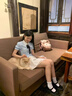 茉衣雅（MOYIYA）愛麗絲的甜品臺 學院風蛋糕公主蓬蓬裙甜辣風少女條紋襯衫兩件套 兩件套 襯衫+領結+蛋糕裙 M 曬單實拍圖