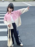迪士尼女童漸變色襯衫春秋裝2024新款初中生襯衣外套女孩洋氣韓版上衣 粉色 130 曬單實拍圖