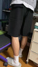 楠笙記黑色西裝短褲男士學(xué)生夏季寬松過膝五六分dk高級感休閑百搭中褲子 黑色 XL 曬單實(shí)拍圖
