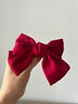 蝴蝶結頭飾發(fā)夾女后腦勺夾子發(fā)卡網(wǎng)紅成人學(xué)生卡子發(fā)飾頭花鴨嘴夾 緞面蝴蝶結發(fā)夾-紅色 曬單實(shí)拍圖