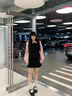FSHE娃娃領(lǐng)波點(diǎn)連衣裙女2025秋季新款微胖氣質(zhì)長(cháng)袖連衣裙女顯瘦裙 黑色短款  M 曬單實(shí)拍圖