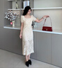 Mandy Zhang白色重工蕾絲連衣裙女夏法式輕奢氣質(zhì)修身訂婚禮服裙子 蛋酒白-短袖款 XS 155/80A/XS 曬單實(shí)拍圖