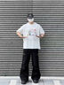 LEMANISMlemanism索羅娜涼感卡通彩虹狗短袖T恤男2025夏季情侶半袖體恤女 白色 M 曬單實(shí)拍圖
