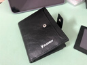 男士錢(qián)包短款錢(qián)夾韓版青年大學(xué)生皮夾子多功能駕駛證拉鏈搭扣卡包 黑色 長(cháng)12厚2.5寬9.8 曬單實(shí)拍圖