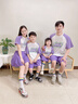 魅樂凱兒童啦啦隊(duì)六一演出小學(xué)生運(yùn)動會開幕式班服幼兒園拉拉操表演服裝 白拼紫上衣+紫短褲+襪子+方巾 130 （女款偏小，男款標(biāo)準(zhǔn)） 曬單實(shí)拍圖