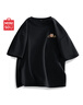 名創(chuàng  )優(yōu)品（MINISO）短袖男夏季休閑簡(jiǎn)約純棉t恤學(xué)生正肩寬松潮流圓領(lǐng)體恤 黑 M 曬單實(shí)拍圖