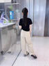 女童夏季褲子薄款2025新款兒童防曬褲女孩長褲大童夏裝闊腿山本褲 杏色 160 曬單實拍圖