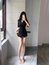 FSHE法式氣質(zhì)polo襯衫連衣裙子女深早春季2025新款收腰修身顯瘦小黑裙 【黑色】:miu里miu氣穿搭/裙子20 L 55/60kg 曬單實(shí)拍圖