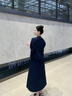對白氣質(zhì)純棉襯衫套裝裙女2025夏新款泡泡袖襯衣A字裙優(yōu)雅兩件套 深藏青 M 曬單實(shí)拍圖