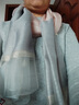 恒源祥女士絲巾真絲長(cháng)款真絲媽媽款百搭桑蠶絲保暖披肩桑蠶絲圍巾女 粉紅色 粉拼灰 曬單實(shí)拍圖