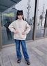 兜兜王國女童衛(wèi)衣2025新款兒童春秋洋氣時(shí)髦上衣女孩大童春裝網(wǎng)紅炸街衣服 米色 150 【建議身高140cm-150cm】 曬單實(shí)拍圖