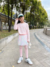 AMENCL女童運動套裝夏季兒童速干短袖T恤兩件套跑步裙褲女孩網(wǎng)球訓(xùn)練服 2220粉色速干裙褲 150 150cm 曬單實拍圖