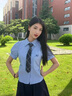 艾珠兒（Aizhuer）2025夏季新款小個(gè)子穿搭一整套裝顯瘦學(xué)院風(fēng)套裝襯衫配連衣裙子女 襯衫+半身裙子 M 曬單實(shí)拍圖