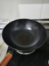 老飯骨 煉打炒鍋熟鐵鍋圓底鍋無涂層烹飪鍋具炒菜鍋燃?xì)饷簹庠蠲骰鹜ㄓ?煉打鐵鍋無副把 30cm 曬單實(shí)拍圖