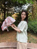 左都（ZUODU）三折加大遮陽傘彩膠復古風原木太陽傘高顏值防曬防紫外線晴雨兩用 【游園驚夢】原木手柄+加大防曬 曬單實拍圖