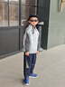安奈兒（Annil）童鞋四面彈運動(dòng)鞋冬季透氣兒童毛毛蟲(chóng)鞋一腳蹬運動(dòng)鞋 5190深藍 32 曬單實(shí)拍圖
