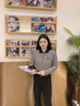 NAOTIEA納奧蒂爾小帆船翻領(lǐng)條紋保羅POLO衫T恤女2025春季新款寬松上衣 米白藏藍(lán)色 L （ 建議100-110斤） 曬單實(shí)拍圖
